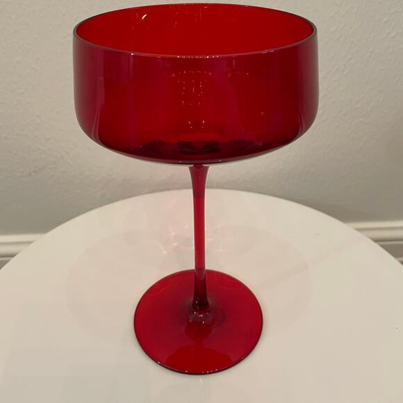 4pc Valentine Red Coupe Glasses 10oz  Holiday Cocktail Champagne Glassware New - Picture 5 of 16